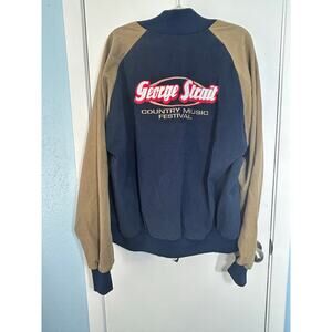 Vintage George Strait Western Bomber Jacket XL Country Music Festival USA